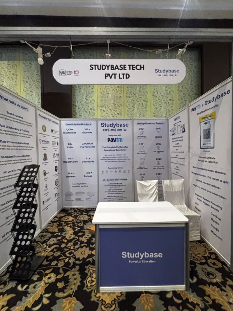 The Studybase Tech Pvt Ltd stall at ScooNews Global Ed-Fest 2026, Clarks Amer, Jaipur