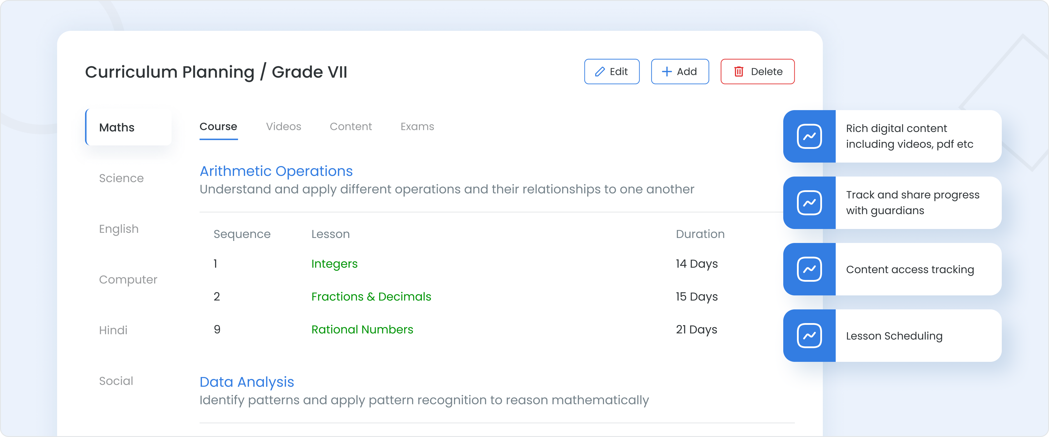 Curriculum Planning Dashboard