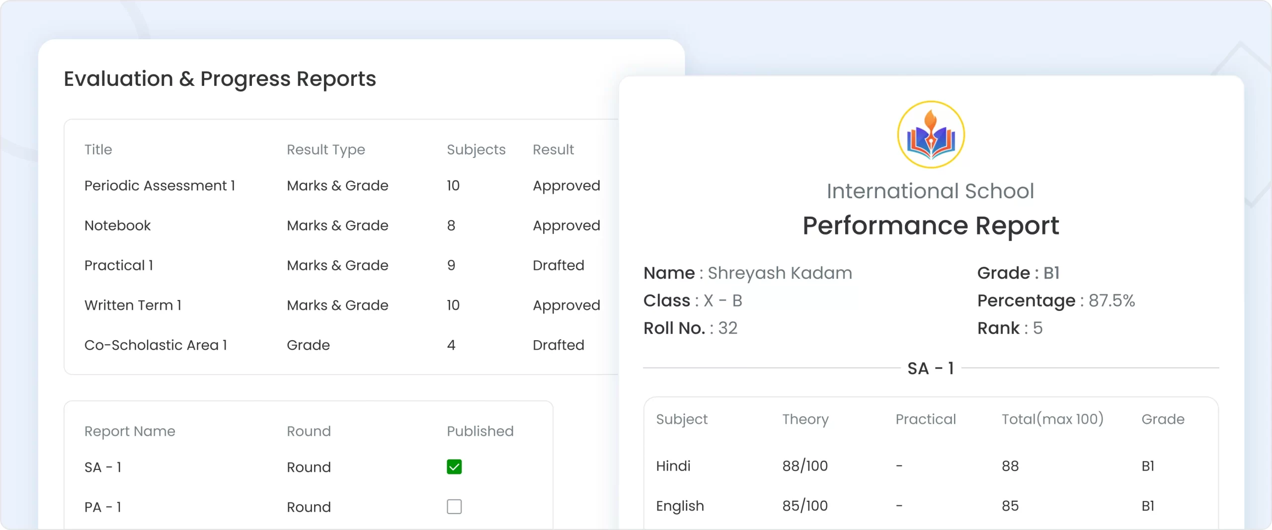 Evaluation & Progress Reports Dashboard